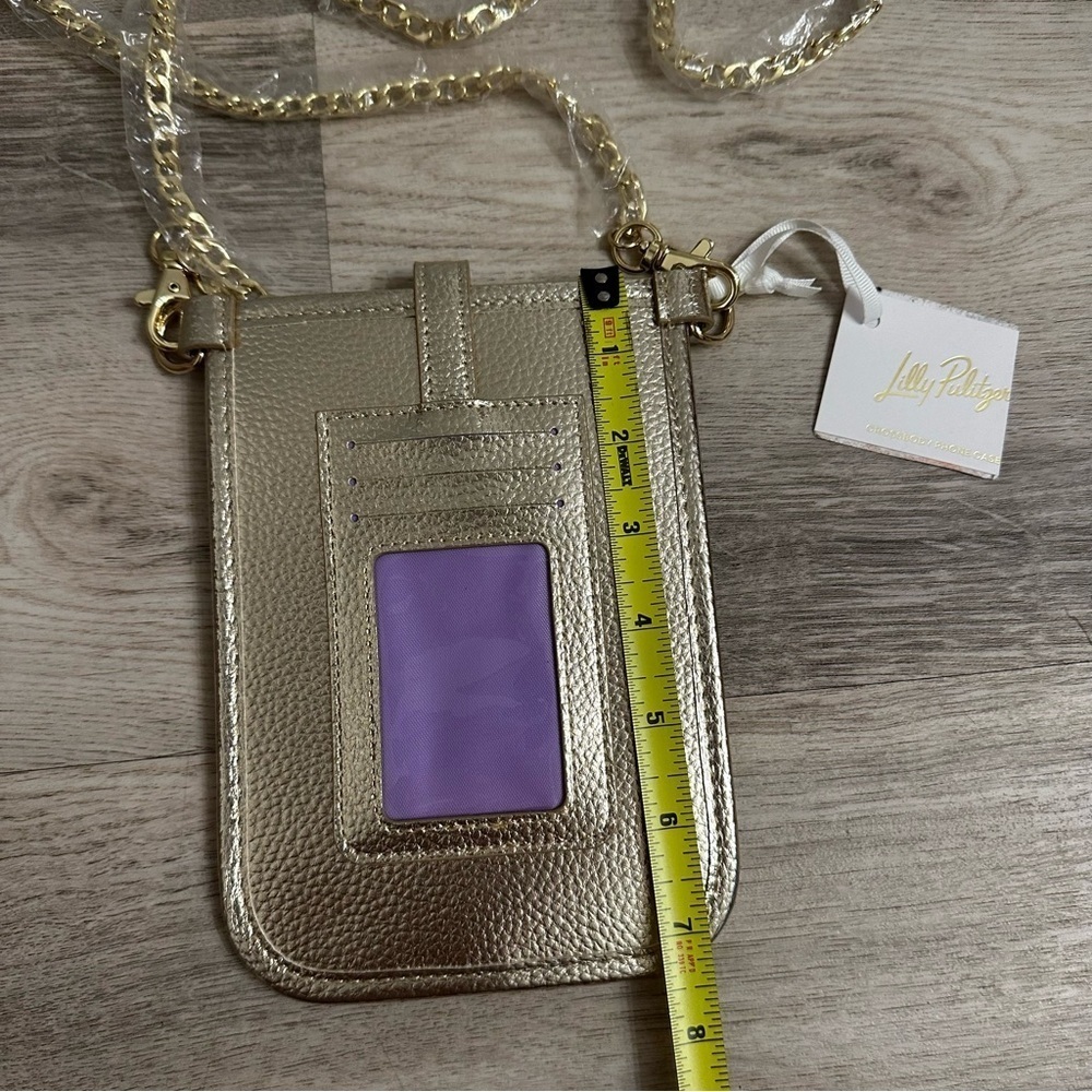 NWT Lilly Pulitzer Gold Crossbody Phone Bag Crossbody Phone Wallet SKU 019113 - Picture 3 of 9